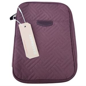 Bagsmart Jewelry Travel Organizer Purple Zippered Quilted Fabric Waterproof NWT